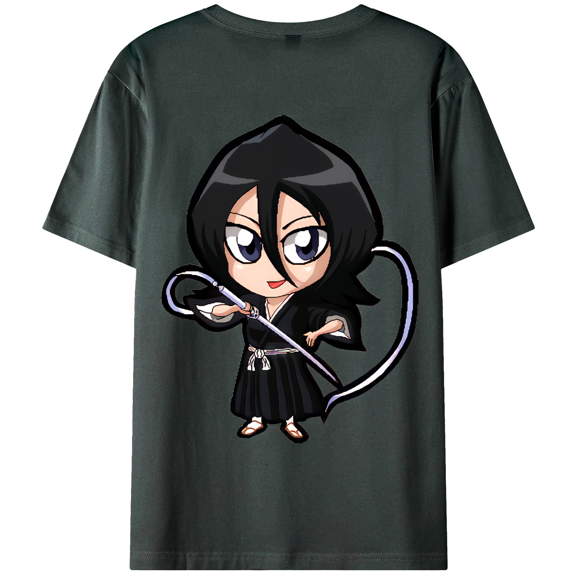 （画像用） ブリーチ 朽木ルキア BLEACH Kuchiki Rukia 綿100％ メンズ半袖Tシャツ（バックプリント） 通気性